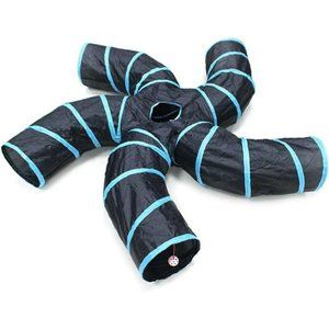 Cat Tunnel for Indoor Cats, Cat Tubes and Tunnels Collapsible S-Shape - 5 Way